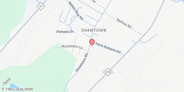 Map showing Harnett Food Pantry at 275 Irene Roberts Rd., Shawtown, NC
