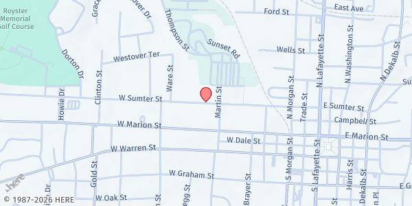 Map showing Episcopal Church of Redeemer at 502 W. Sumter St., Shelby, NC