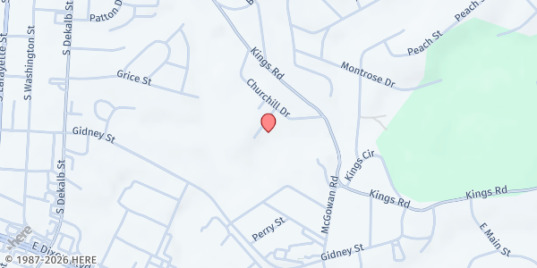 Map showing Faith Missionary Baptist at 822 Churchill Dr., Shelby, NC