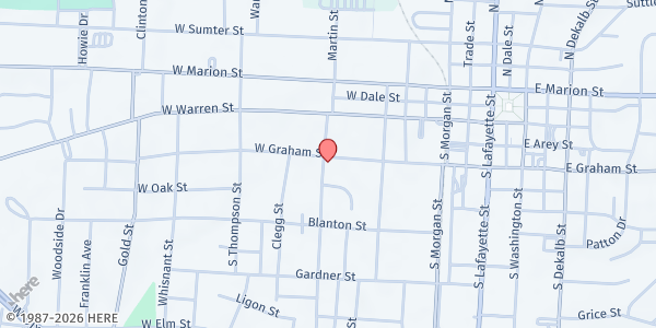 Map showing Hoppers Chapel at 423 West Graham Street, Shelby, NC