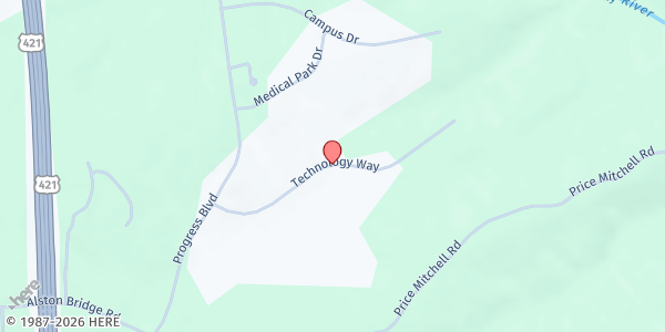 Map showing CORA Mobile Market @ Technology Way at Technology Way, Siler City, NC