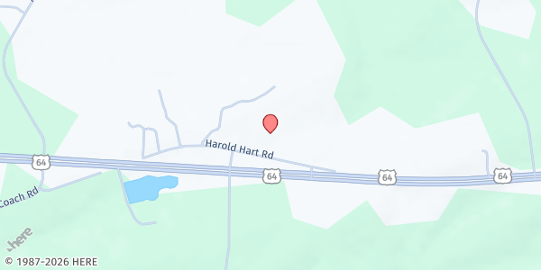 Map showing St. Julia Catholic Church at 210 Harold Hart Rd., Siler City, NC