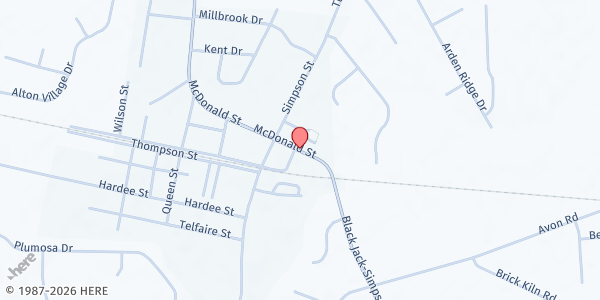 Map showing Salem United Methodist Church at 785 McDonald St., Simpson, NC