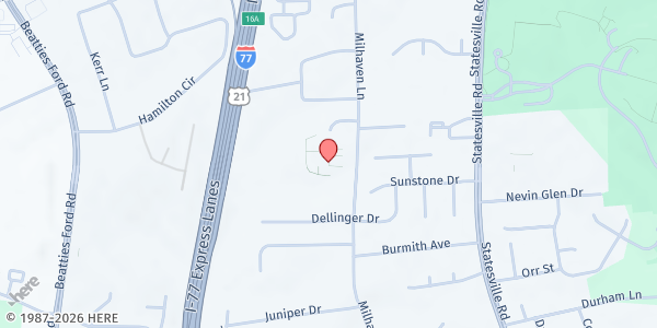 Map showing Charlotte Mecklenburg Academy at 5833 Milhaven Lane, Slater Road / Hamilton Circle, NC