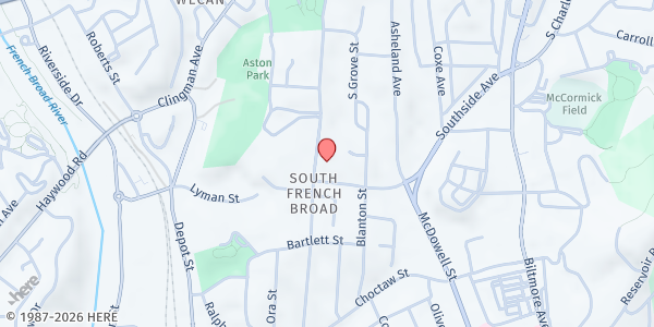 Map showing Bethel Seventh Day Adventist Church at 238 South French Broad Avenue, South French Broad, NC