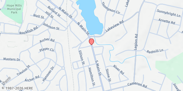 Map showing Alms House at 215 West Patterson Street, South View, NC