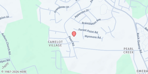 Map showing Sure Promise Christian Church at 4301 Pearl Road, Southeast Raleigh, NC