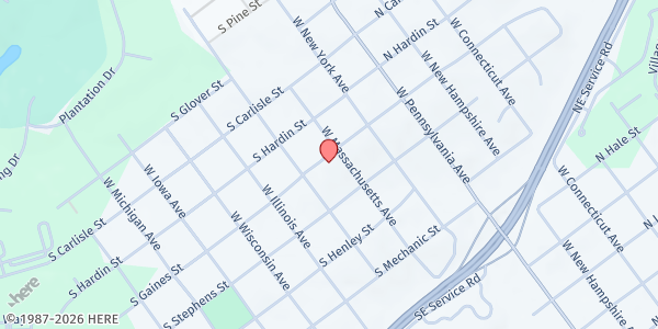 Map showing FMBC at 315 S. Gaines St., Southern Pines, NC