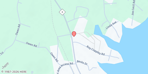 Map showing Upper Room Food Ministry, Inc. at 11219 NC Hwy. 8, Southmont, NC