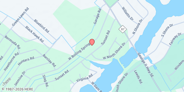 Map showing Southport Oak Island InterChur at 249 W. Boiling Spring Rd., Southport, NC