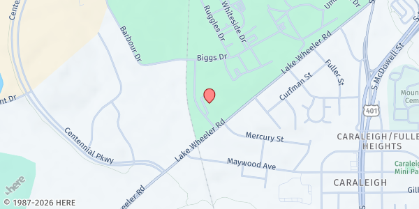 Map showing The Healing Place Wake County at 1251 Goode Street, Southwest Raleigh, NC