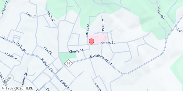 Map showing Alleghany County Social Services - Sparta Office at 182 Doctors St, Sparta, NC