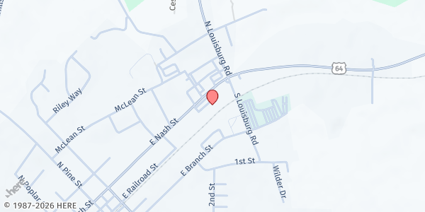Map showing A Touch of the Father's Love Ministry and Food Pantry at 530 E Nash St, Spring Hope, NC