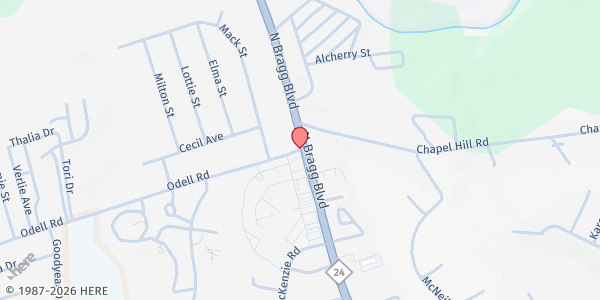 Map showing Teens Do Care Inc. - Spring Lake at 107 Odell Rd., Spring Lake, NC