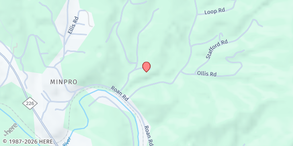 Map showing Pine Branch Baptist Church at 48 Church Rd., Spruce Pine, NC