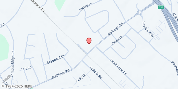 Map showing Stallings UMC at 115 Stallings Rd, Stallings, NC