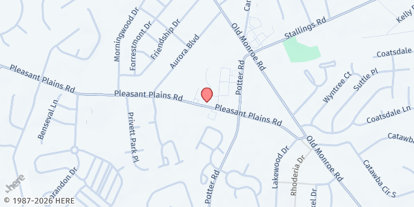 Map showing Sucot Foundation - Stallings at 3733 Pleasant Plains Road, Stallings, NC