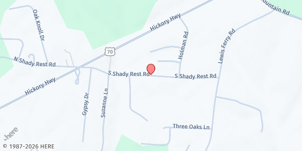 Map showing Agape Care & Share, Inc. at 188 S. Shady Rest Rd., Statesville, NC
