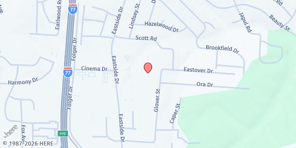 Map showing Cornerstone Church at 650 Glover St., Statesville, NC
