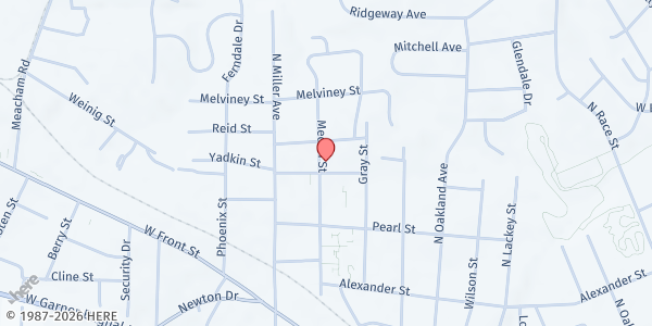 Map showing First Church of Nazarene at 506 Medlin St, Statesville, NC