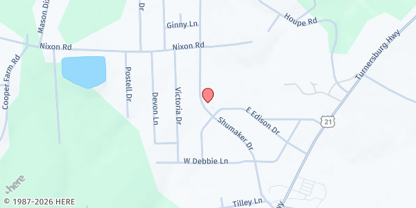 Map showing Ministerio De Compasion at 214 Shumaker Dr, Statesville, NC