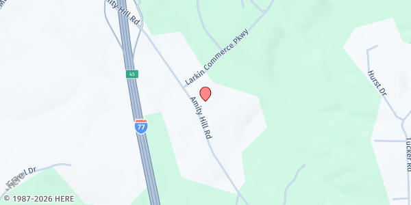 Map showing South Yadkin Baptist Association Food Pantry at 3009 Amity Hill Road, Statesville, NC