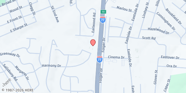 Map showing St. Philip the Apostle Catholic Church at 525 Camden Drive, Statesville, NC