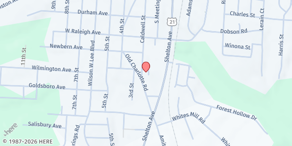 Map showing The Salvation Army - Statesville at 1361 Caldwell St, Statesville, NC