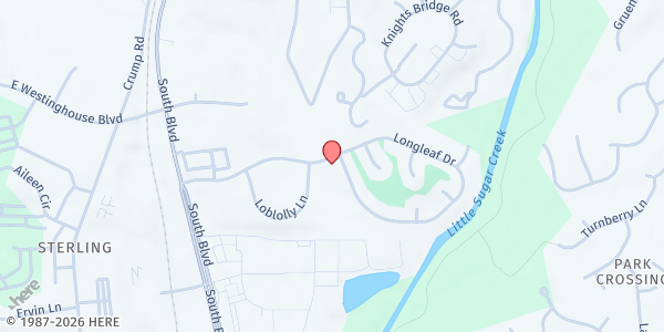 Map showing PineValley Community at 1700 Longleaf Drive, Sterling, NC