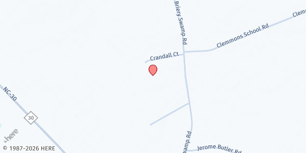 Map showing St. John Missionary Baptist Church at 2921 Briery Swamp Rd., Stokes, NC