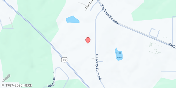 Map showing Stony Point ARP Church at 447 E Lackey Farm Rd, Stony Point, NC