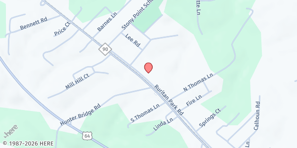 Map showing Stony Point Christian Ministries - Food Distribution Center at 243 Ruritan Park Rd, Stony Point, NC