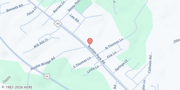 Map showing Stony Point Methodist Church at 312 Ruritan Park Rd, Stony Point, NC