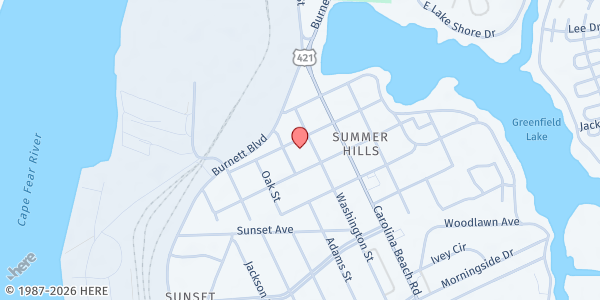 Map showing St. Peter the Fisherman Church at 314 South Carolina Avenue, Summer Hills, NC