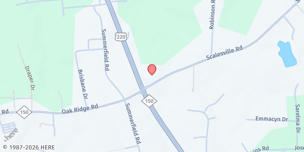 Map showing Sonshine Room - Summerfield Peace UMC at 2334 Scalesville Rd., Summerfield, NC