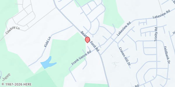 Map showing Kings Church Inc. Outreach - Sunset Road at 7003 Beatties Ford Road, Sunset Road, NC