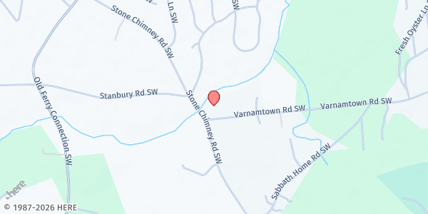 Map showing Victory Independent Baptist Church at 516 Varnamtown Rd., Supply, NC