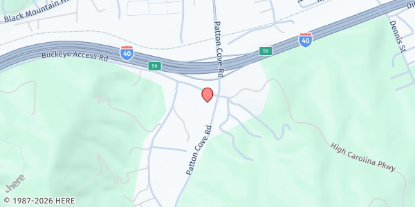 Map showing Generation Church at 218 Patton Cove Rd., Swannanoa, NC