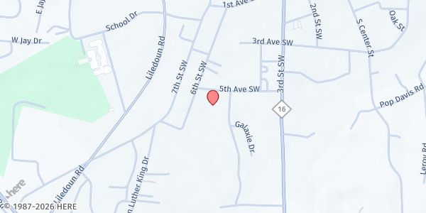 Map showing Christian Crisis Center at 215 5th Ave. SW., Taylorsville, NC