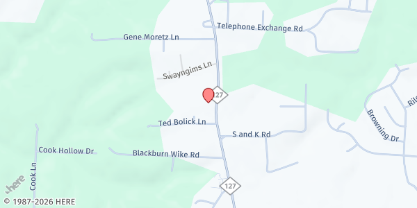 Map showing Mt Bethel Methodist Church at 9042 NC-127, Taylorsville, NC