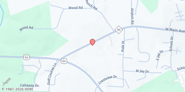 Map showing United Way-Alexander County at 1567 NC-90, Taylorsville, NC