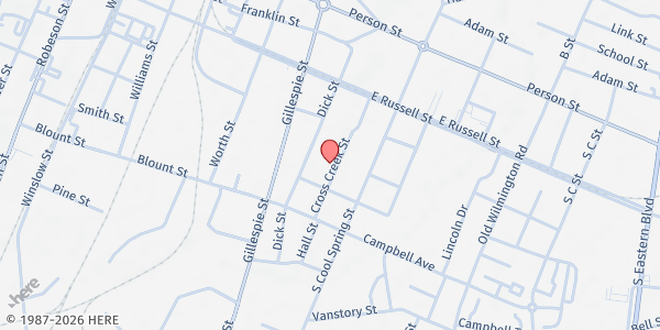 Map showing Cumberland Community Action Agency and Aspire at 321 Dick Street, Terry Sanford, NC