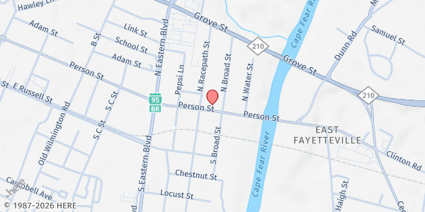 Map showing Hope Center at 913 Person Street, Terry Sanford, NC