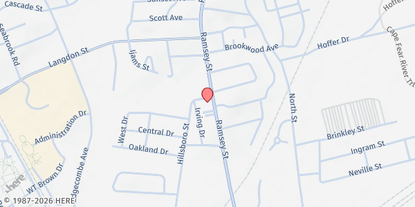 Map showing Operation Blessings of Fayetteville at 1337 Ramsey Street, Terry Sanford, NC