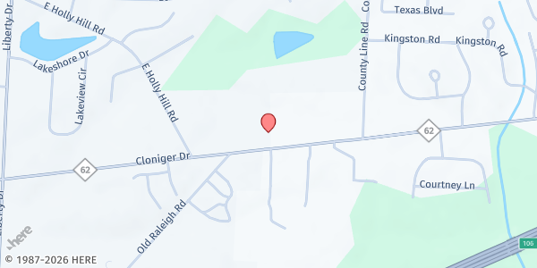 Map showing First Pentecostal-Servant's Table at 509 Cloniger Road, Thomasville, NC