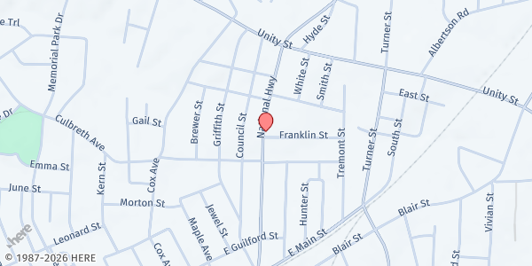 Map showing New Temple House of Provisions at 403 National Highway, Thomasville, NC