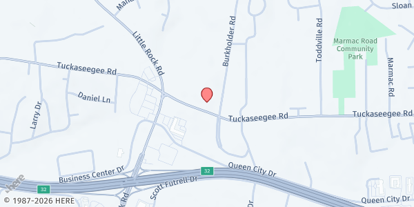 Map showing Mulberry Baptist Church at 6450 Tuckaseegee Road, Toddville Road, NC