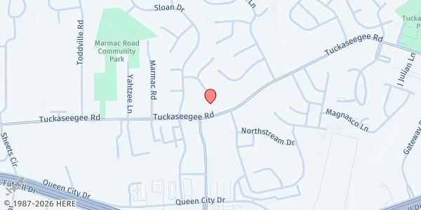 Map showing Mulberry Presbyterian Church at 5600 Tuckaseegee Road, Toddville Road, NC