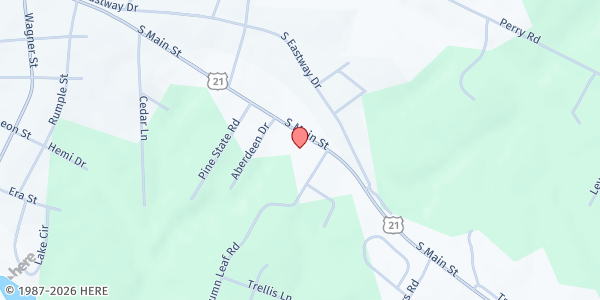 Map showing Troutman Community Food Pantry at 478 South Main St, Troutman, NC