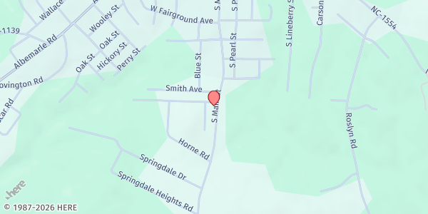 Map showing Covington Baptist Church at 838 South Main St, Troy, NC